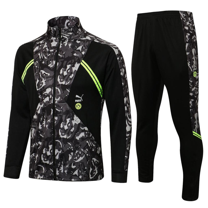 Conjunto Inverno Borussia Dortmund Preta Puma - Com Fecho